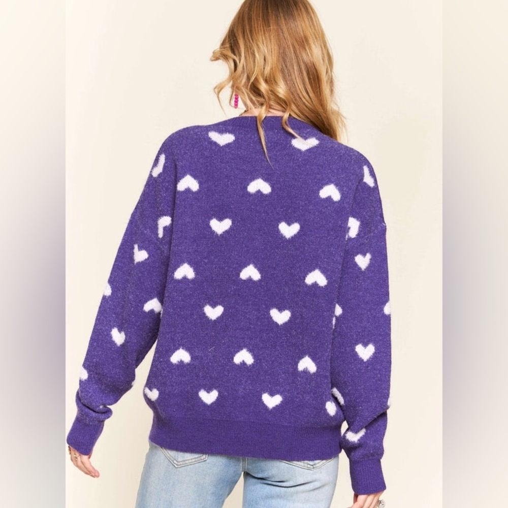 Purple Heart Sweater! NWT🤩 - Picture 2 of 3